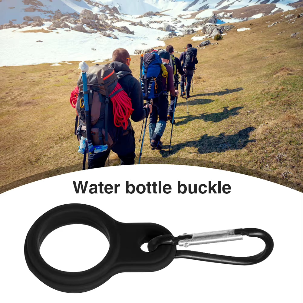 1Pcs Silicone Carabiner for Water Bottle Holder Sport Kettle Buckle Hook Water Holder Carabiner Outdoor Portable Carabiner Belt