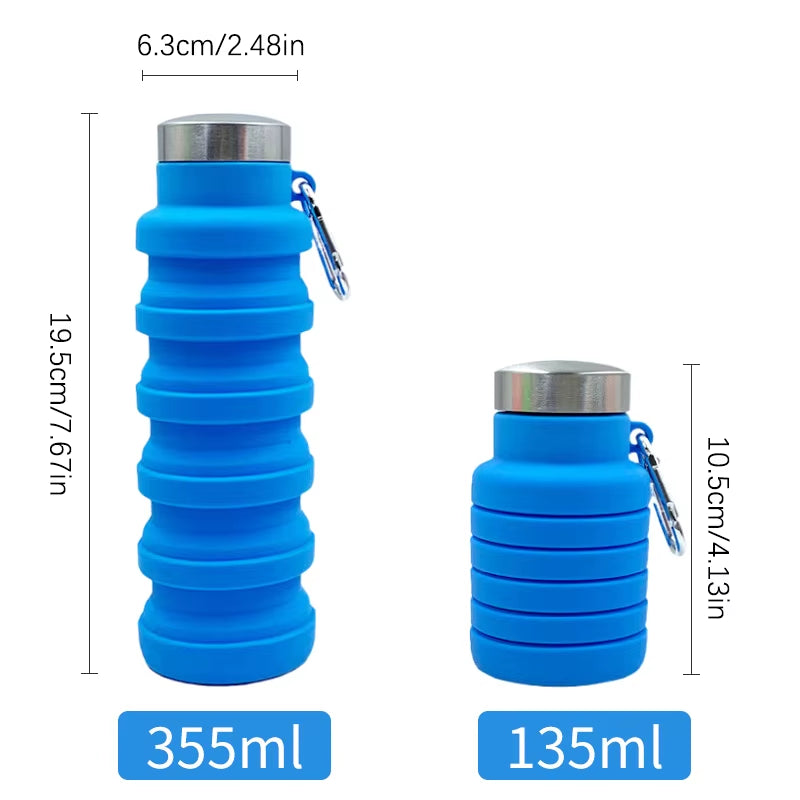 Portable Silicone Water Bottle Retractable Folding Coffee Bottle Cups E Outdoor Travel Tools Collapsible Sport Bottles