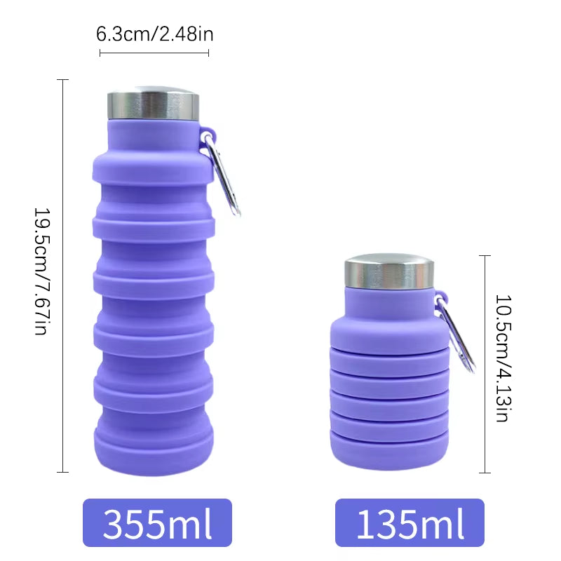 Portable Silicone Water Bottle Retractable Folding Coffee Bottle Cups E Outdoor Travel Tools Collapsible Sport Bottles