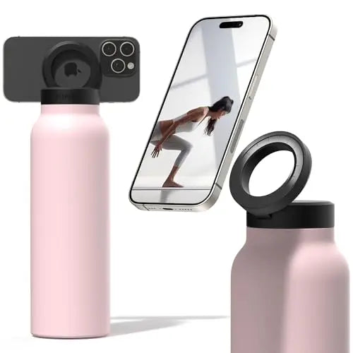 Magnetic Phone Holder Insulated Stainless Steel Water Bottle - Magsafe Compatible with Tripod Feature