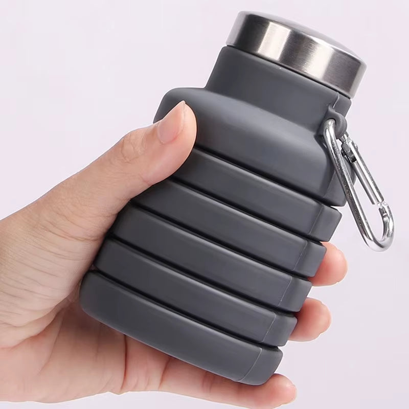 Portable Silicone Water Bottle Retractable Folding Coffee Bottle Cups E Outdoor Travel Tools Collapsible Sport Bottles