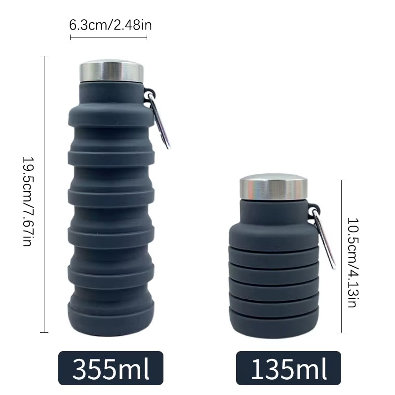 Portable Silicone Water Bottle Retractable Folding Coffee Bottle Cups E Outdoor Travel Tools Collapsible Sport Bottles